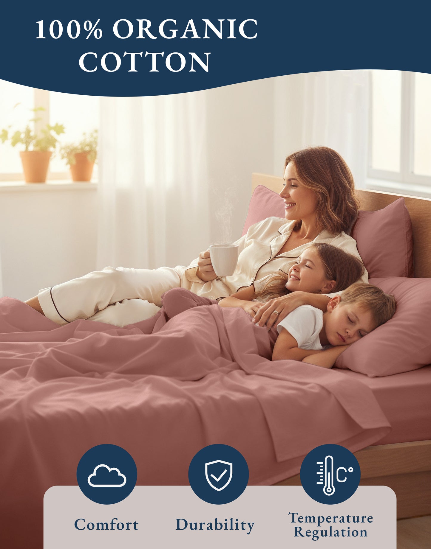 100% Organic Cotton-Rose-Dawn