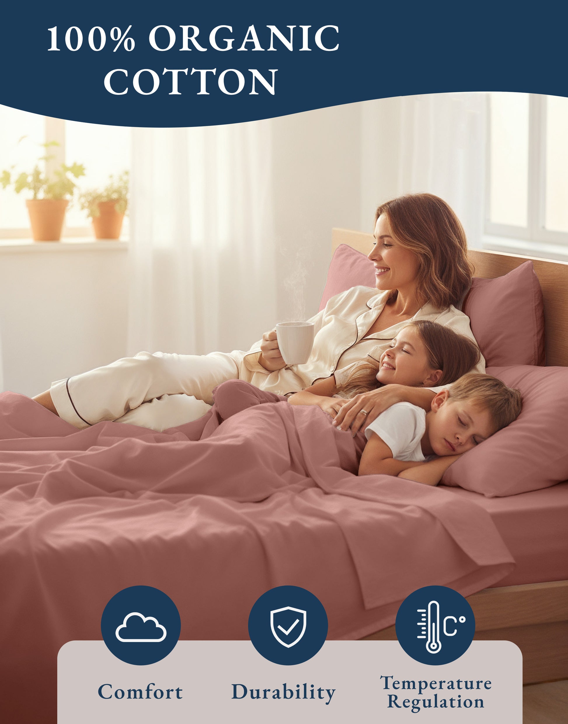 100% Organic Cotton-Rose-Dawn