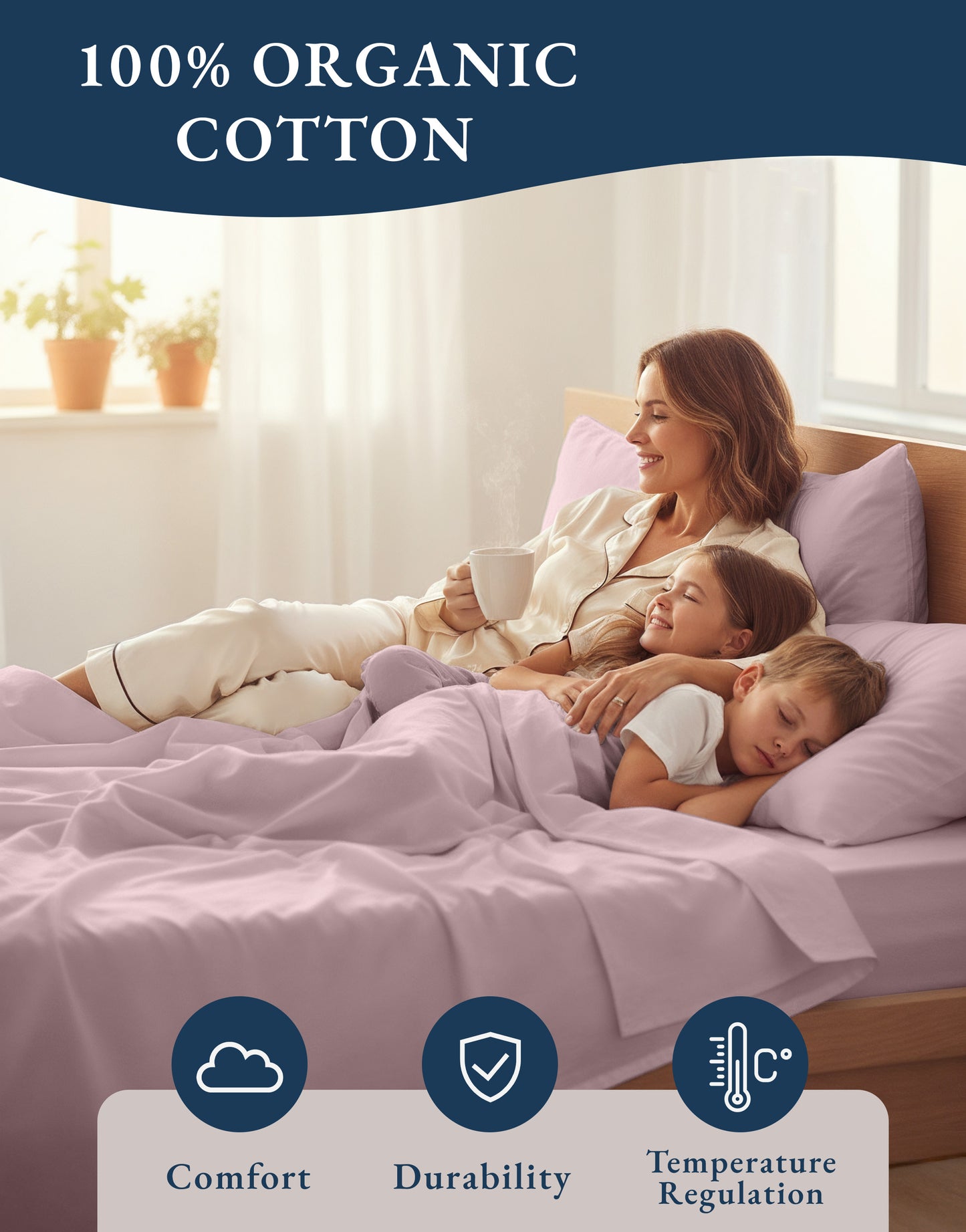 100% Organic Cotton-Sepia-Rose