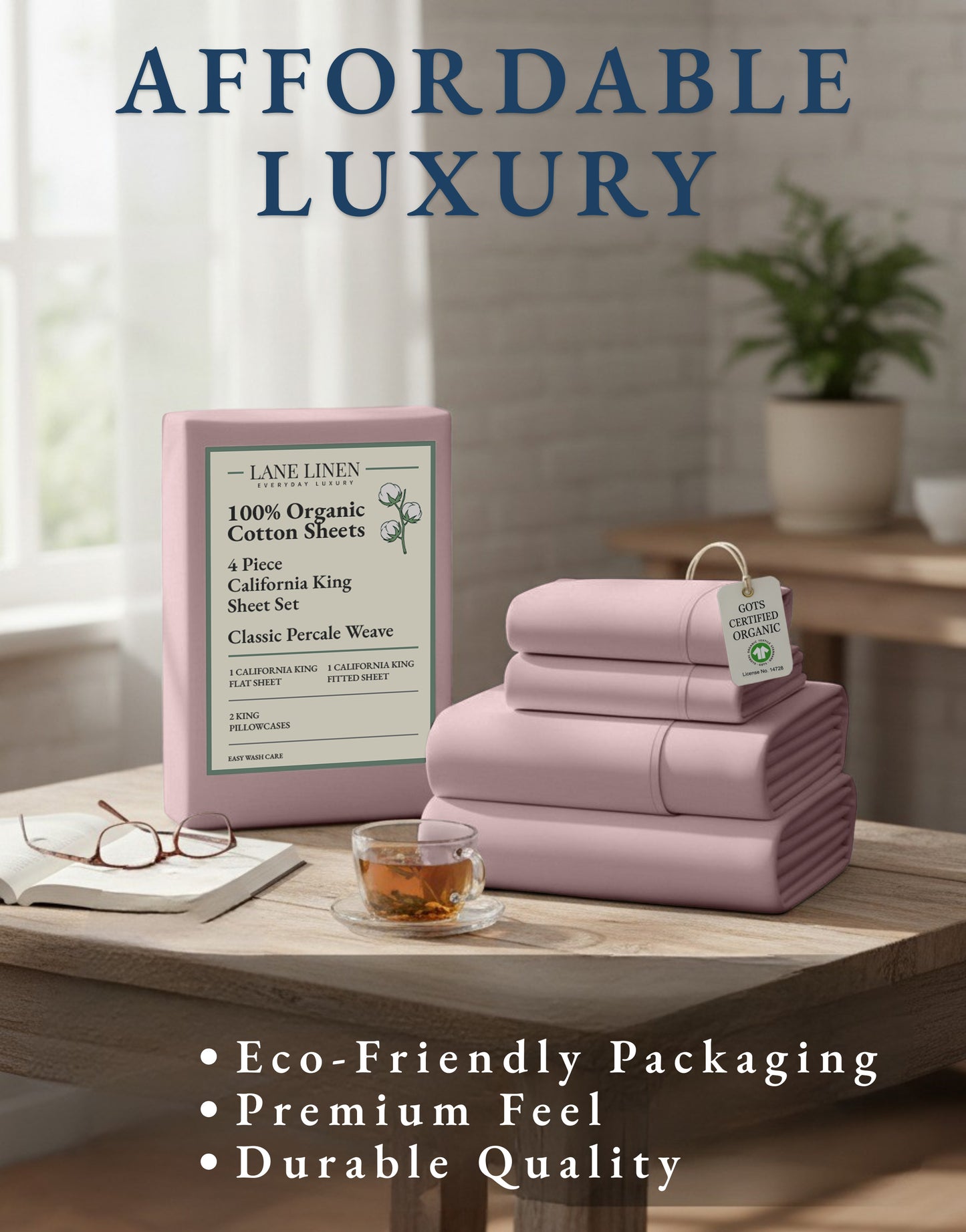 100% Organic Cotton-Sepia-Rose