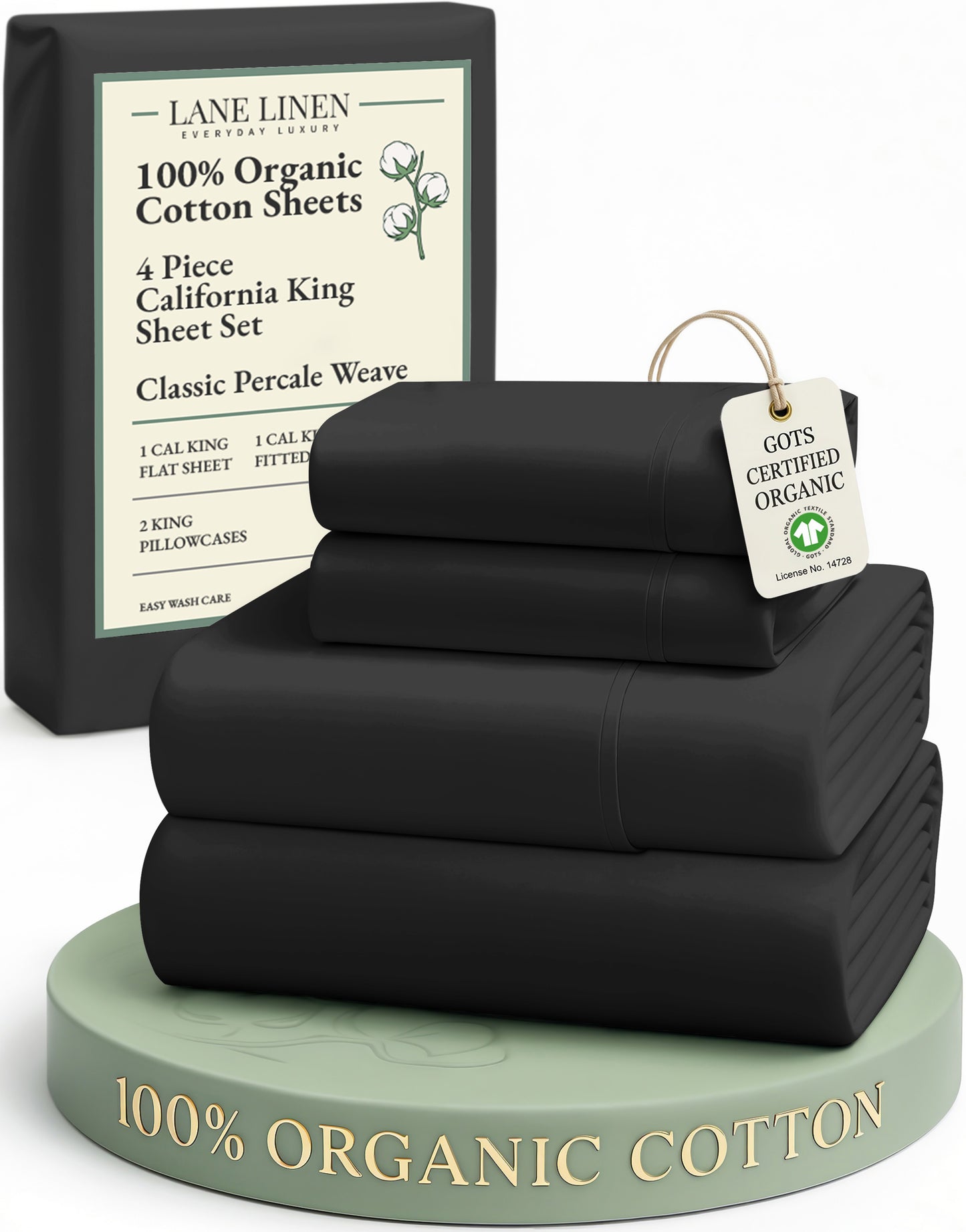100% Organic Cotton-Black