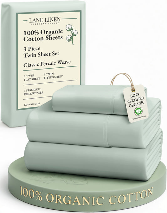 100% Organic Cotton-Cool-Blue