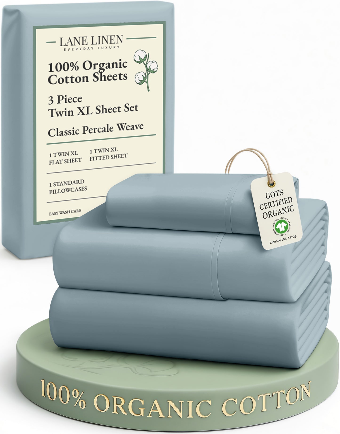 100% Organic Cotton-French-Blue