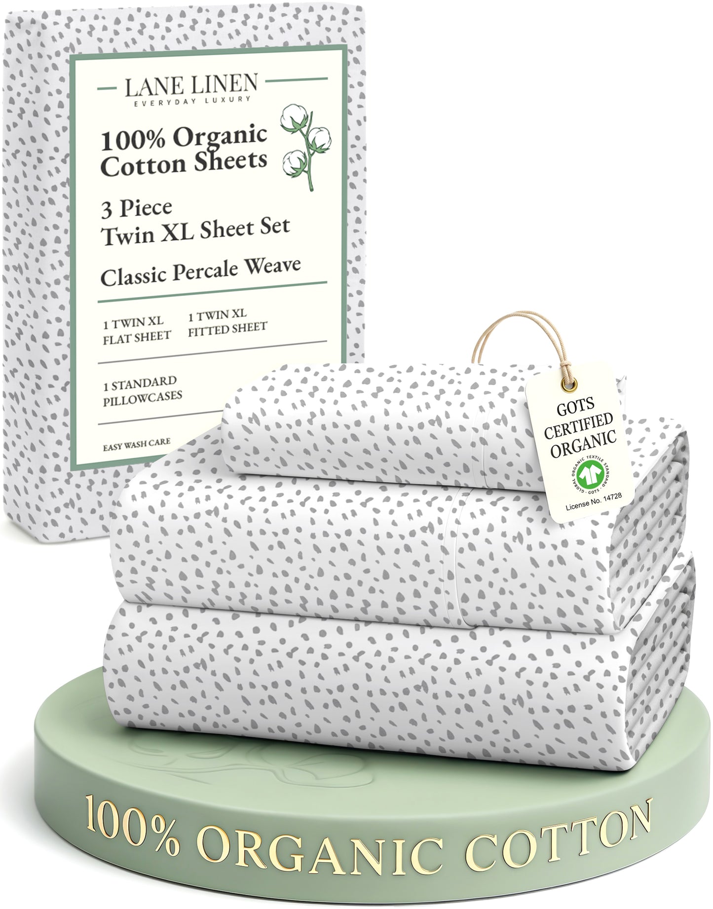 100% Organic Cotton-Haze-Grey