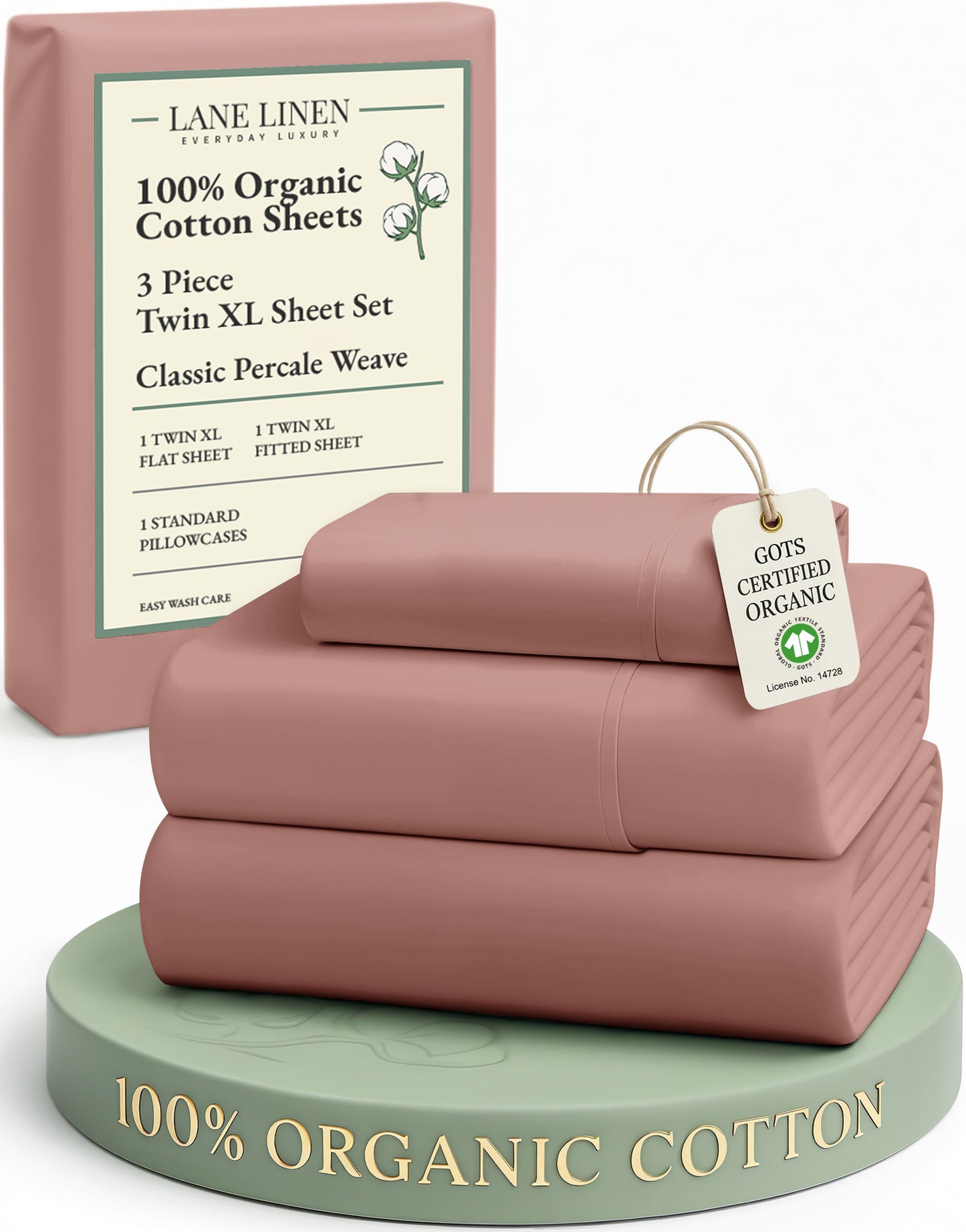 100% Organic Cotton-Rose-Dawn