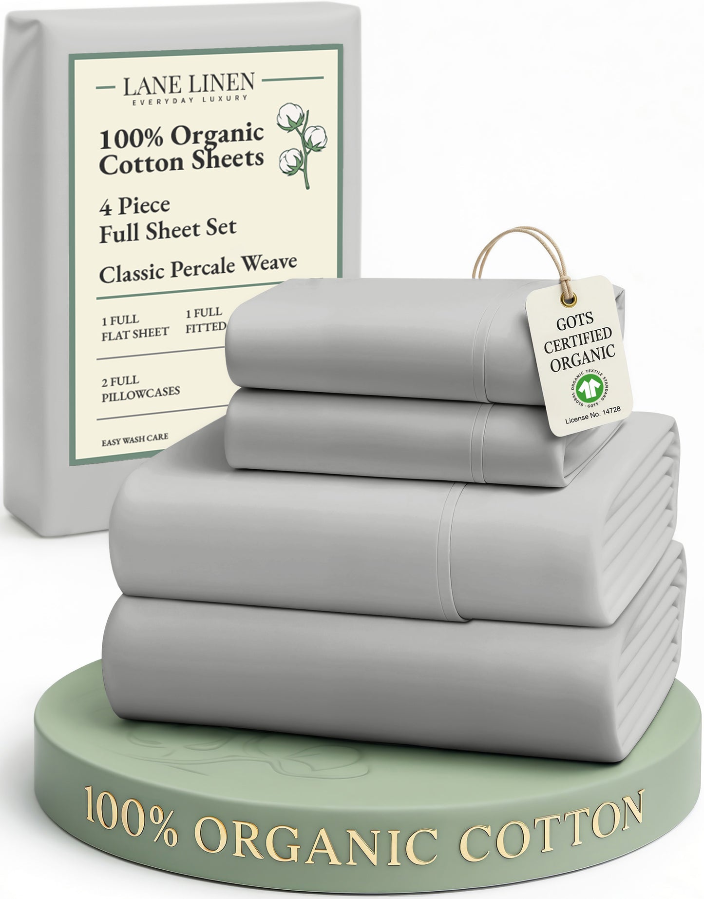 100% Organic Cotton-Silver