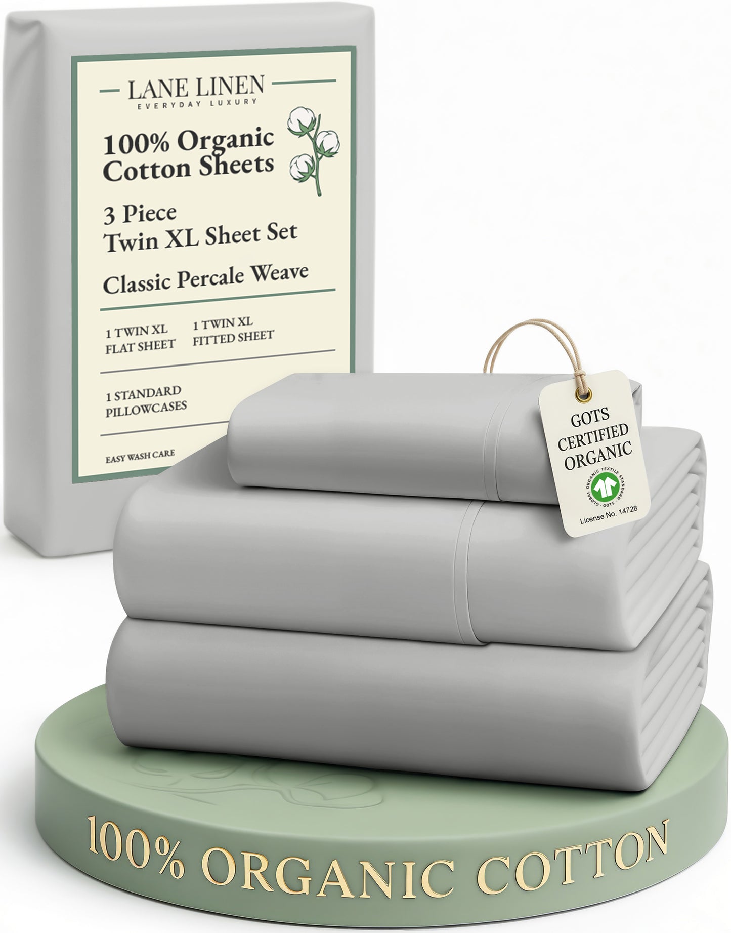 100% Organic Cotton-Silver