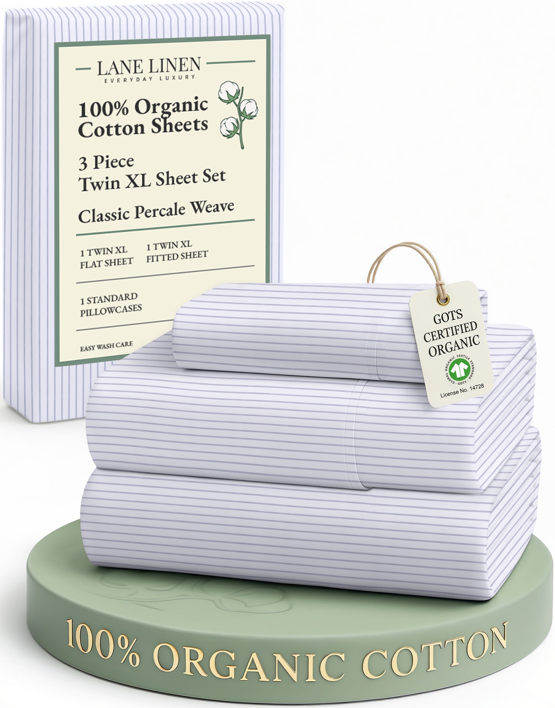 100% Organic Cotton-Ticking-Stripe - Twin
