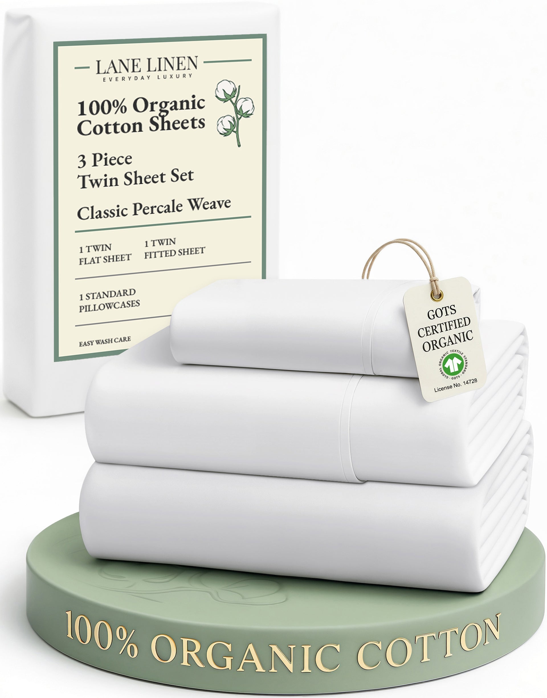 100% Organic Cotton-White - king
