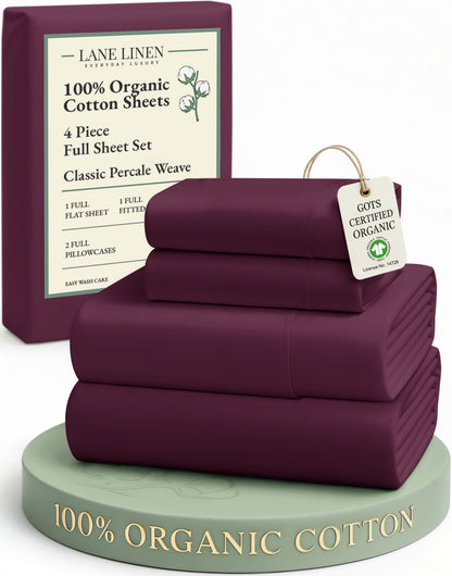 100% Organic Cotton-Windsor-Wine