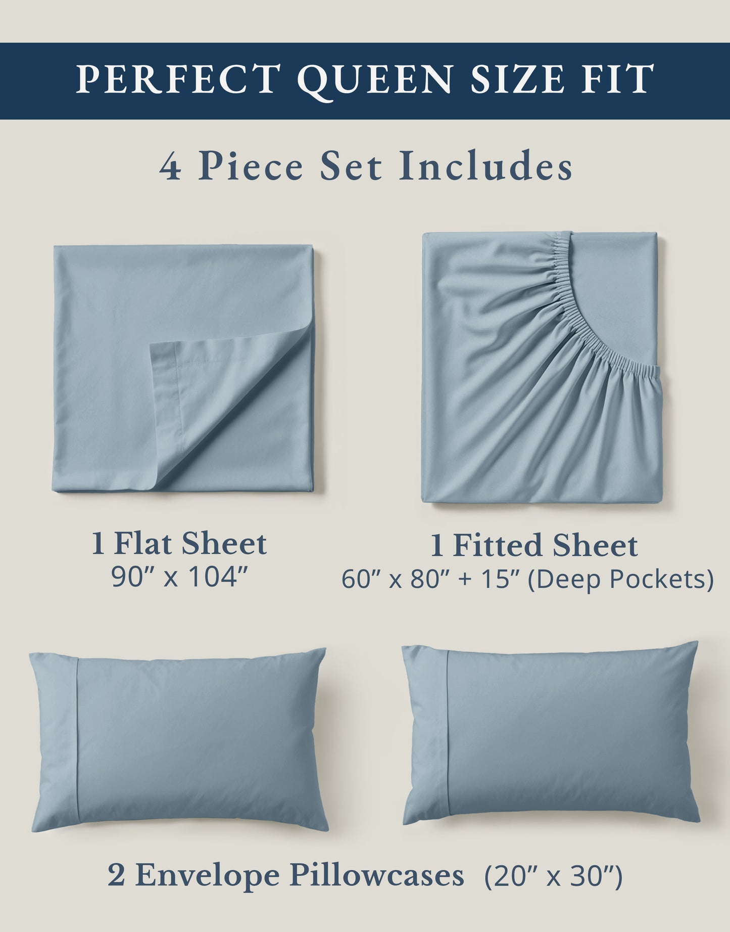 100% Organic Cotton-French-Blue