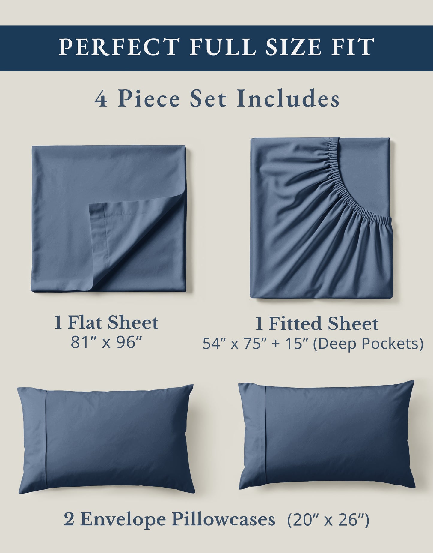 100% Organic Cotton-Estate-Blue