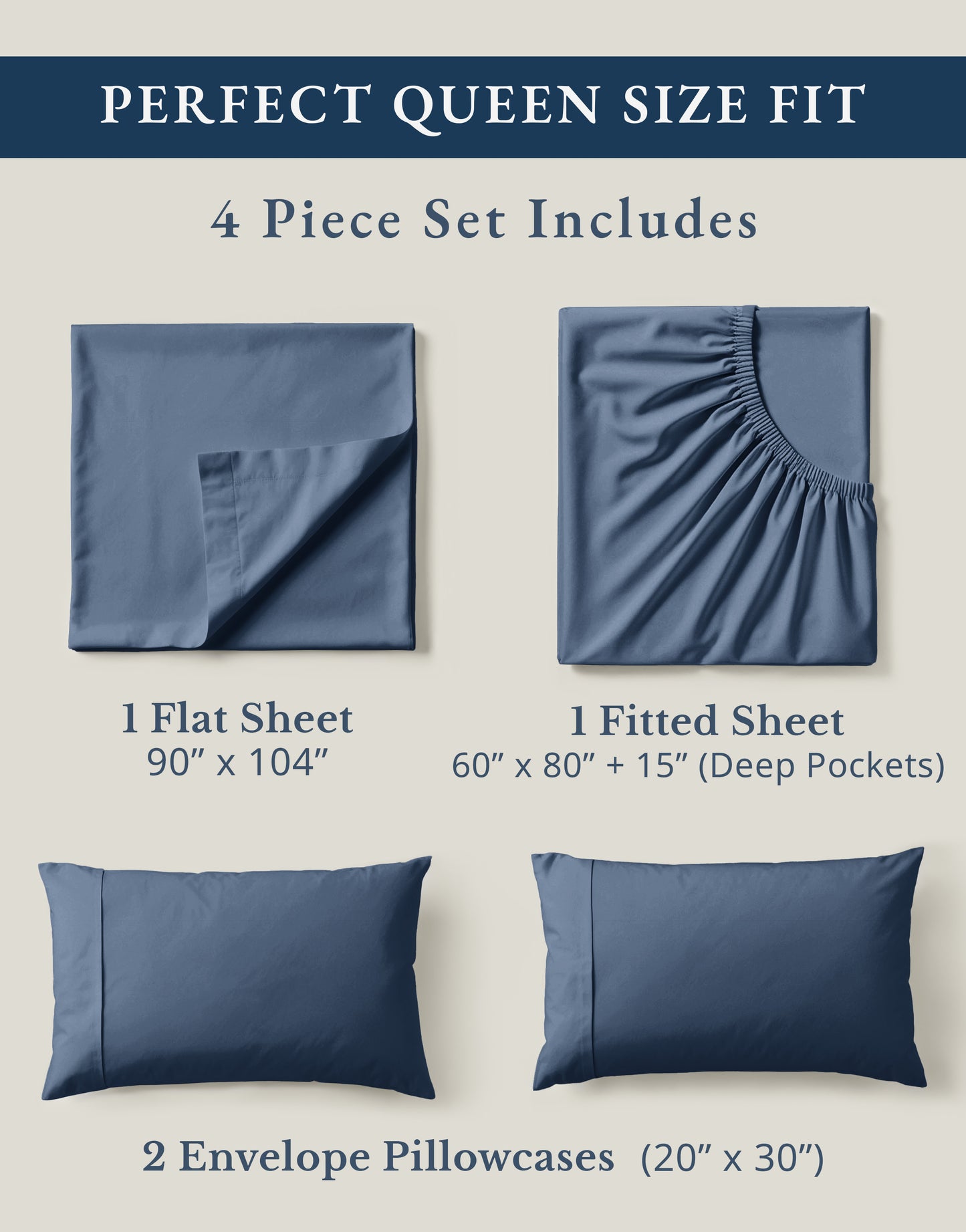 100% Organic Cotton-Estate-Blue
