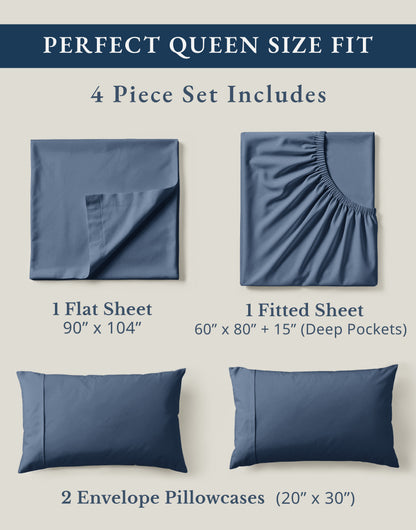 100% Organic Cotton-Estate-Blue
