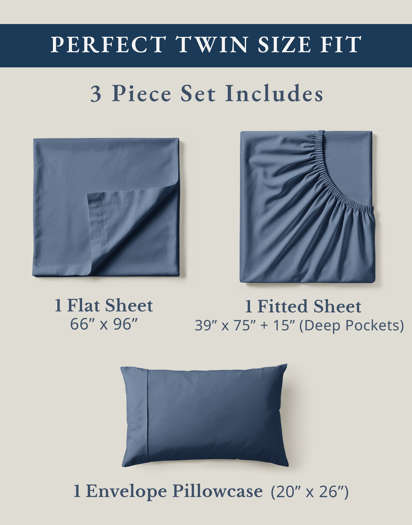 100% Organic Cotton-Estate-Blue