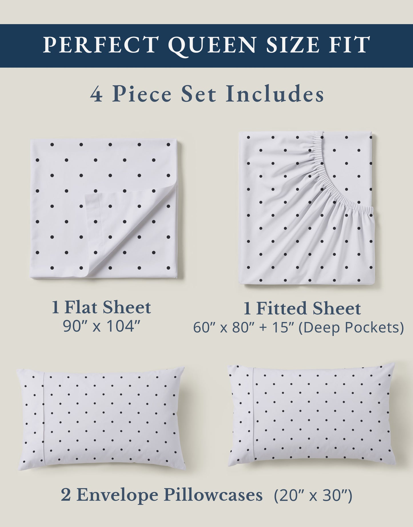 100% Organic Cotton-Polka-Dot-Black
