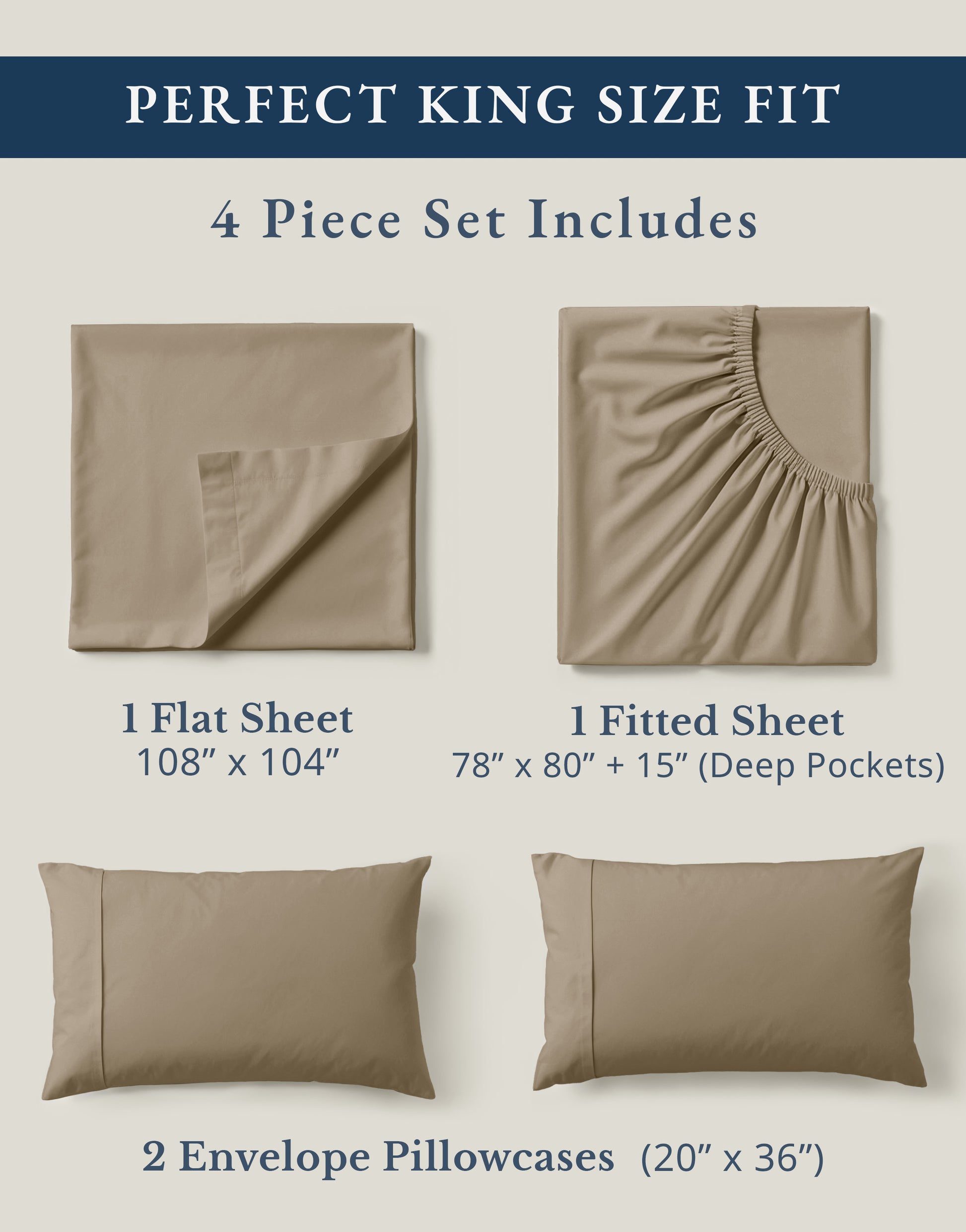 100% Organic Cotton-Taupe