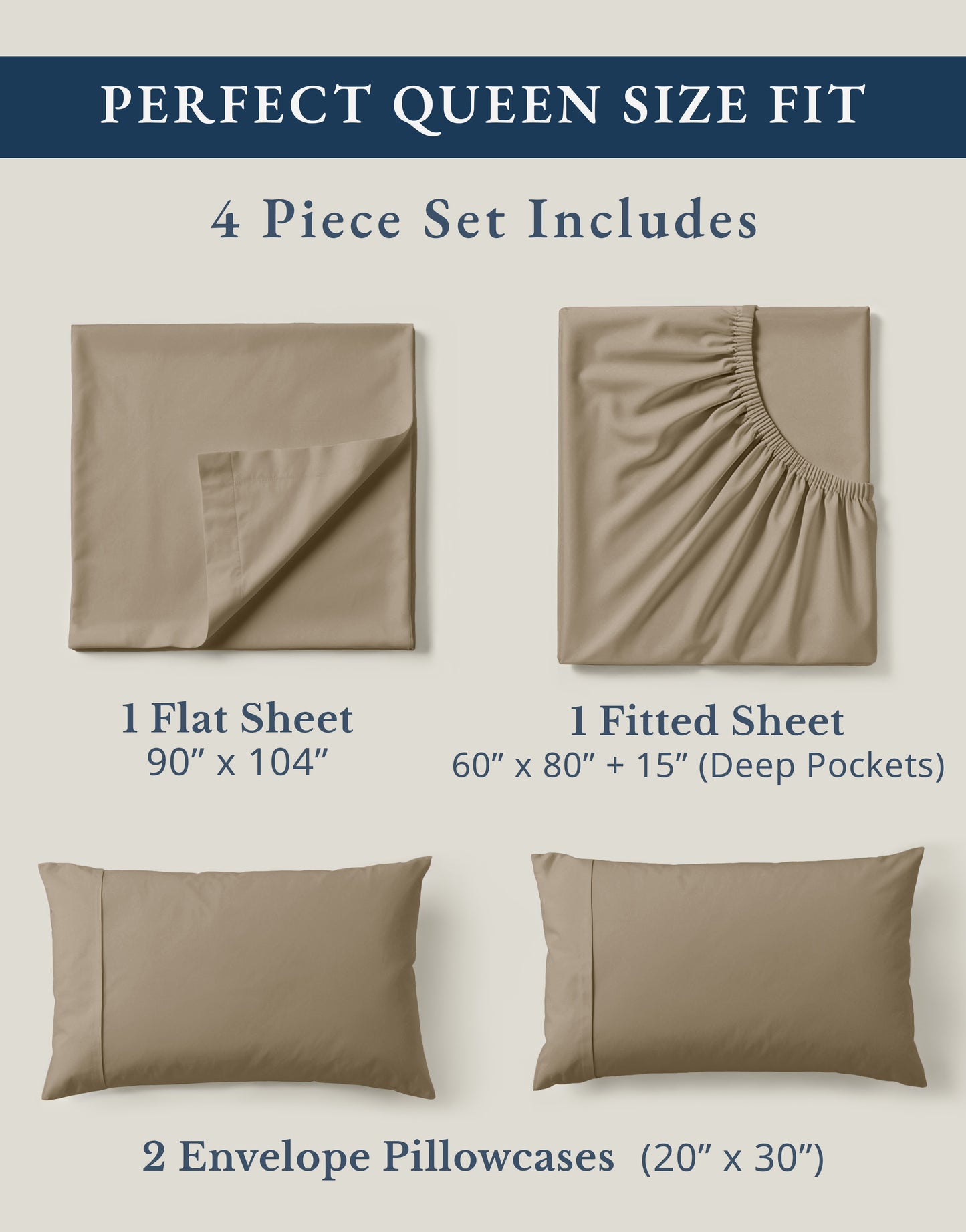 100% Organic Cotton-Taupe