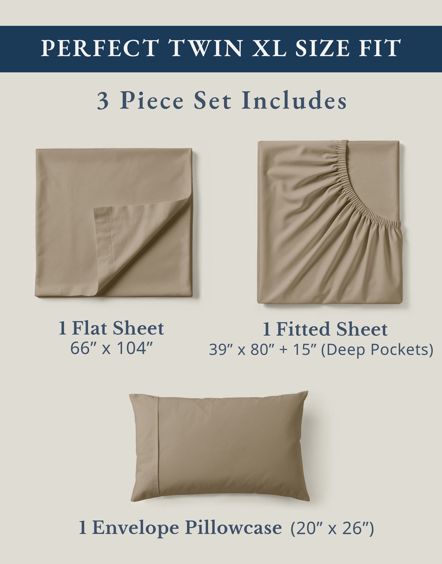 100% Organic Cotton-Taupe