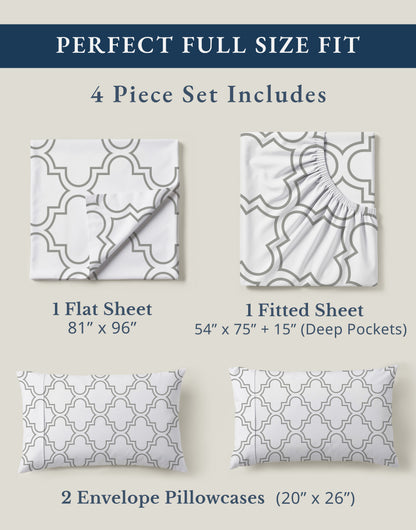 100% Organic Cotton-Trellis-Silver
