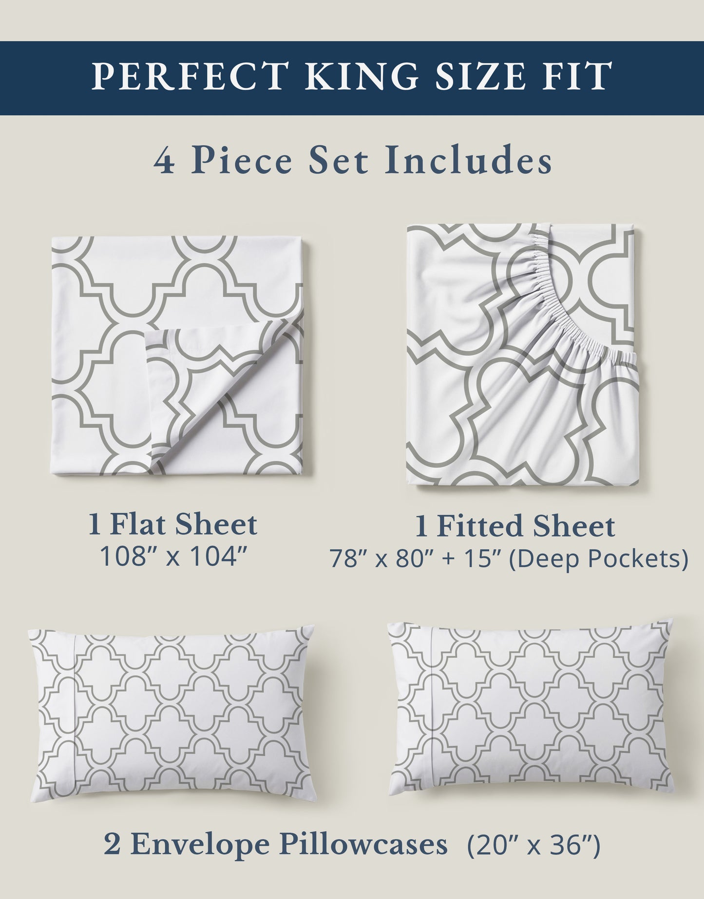 100% Organic Cotton-Trellis-Silver