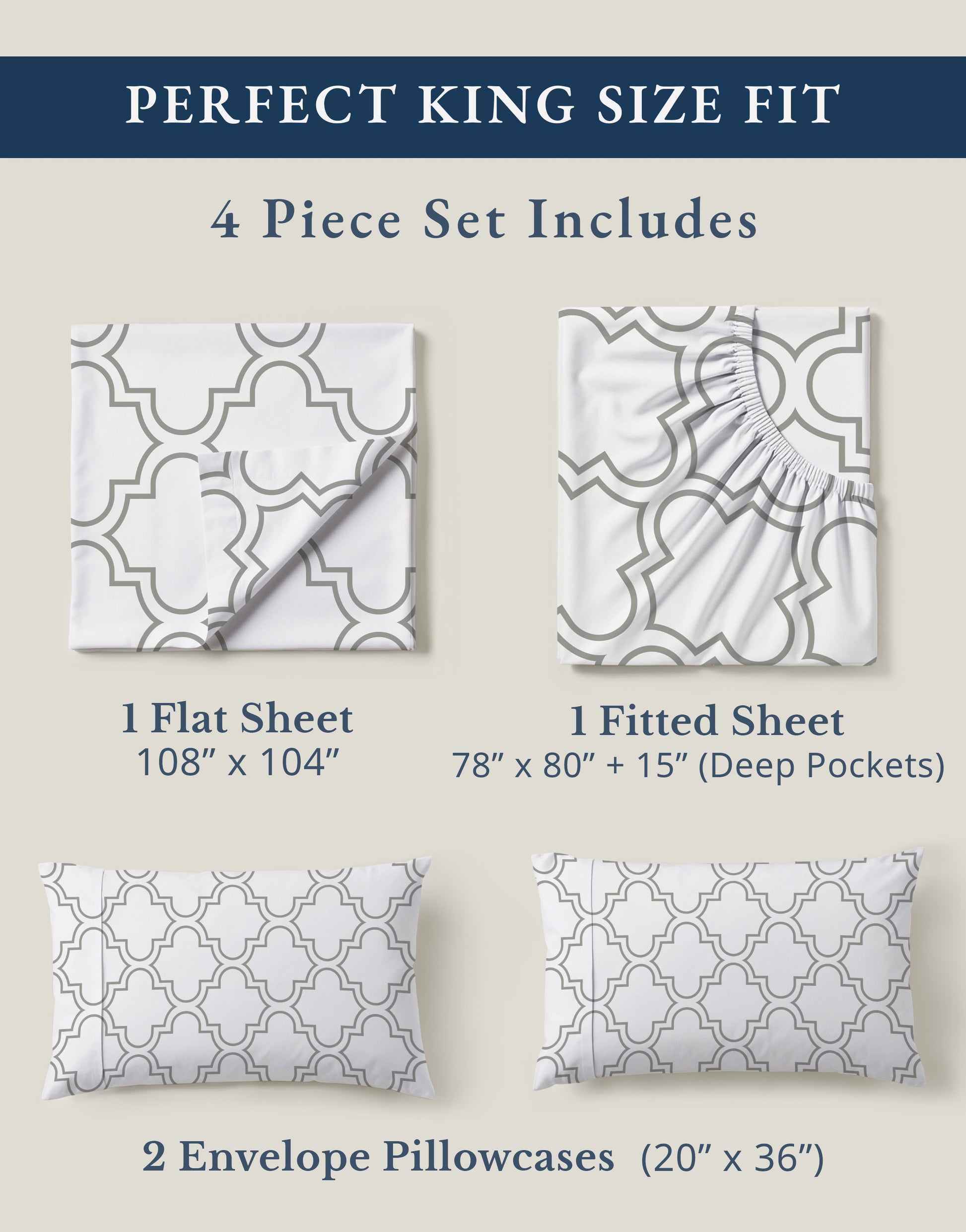 100% Organic Cotton-Trellis-Silver