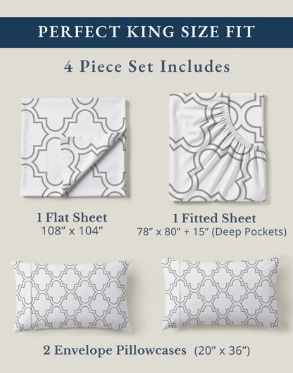 100% Organic Cotton-Trellis-Silver