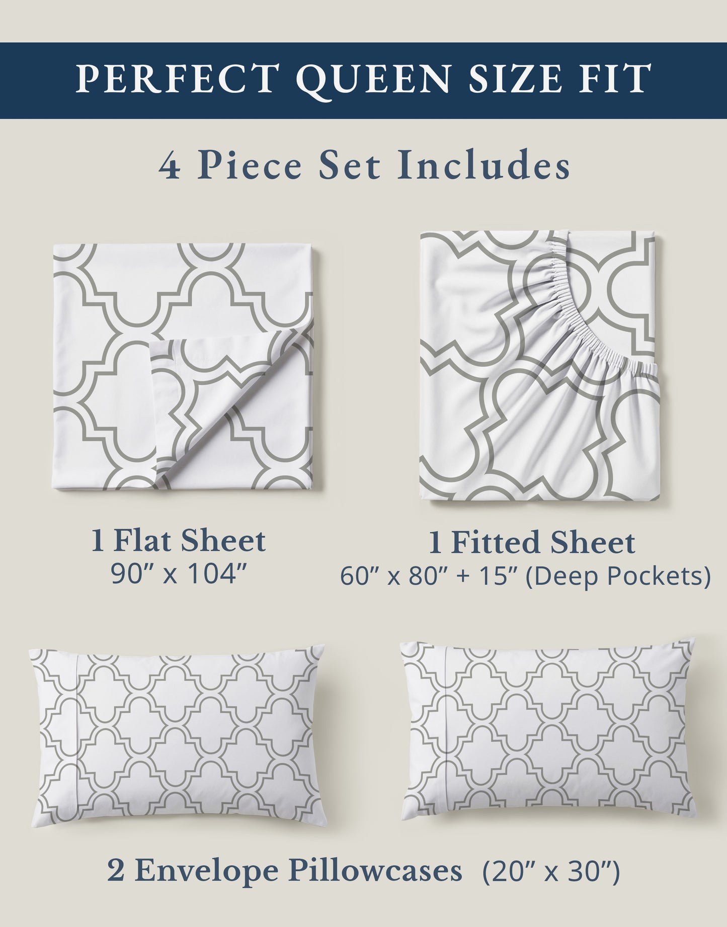 100% Organic Cotton-Trellis-Silver