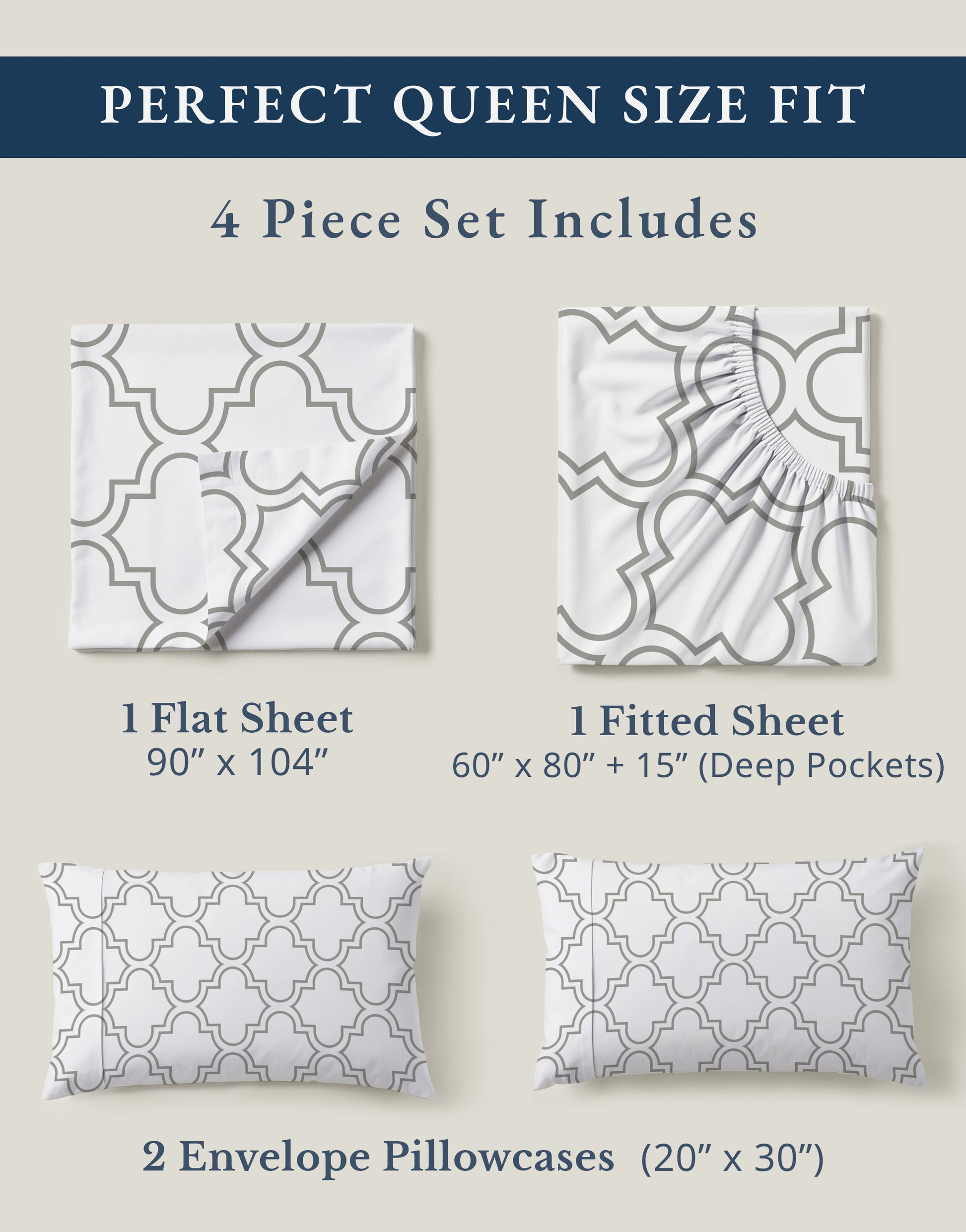100% Organic Cotton-Trellis-Silver