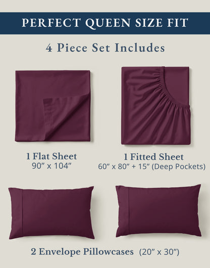 100% Organic Cotton-Windsor-Wine