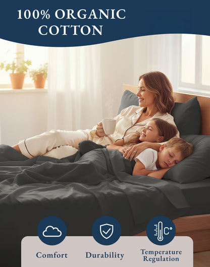 100% Organic Cotton-Charcoal
