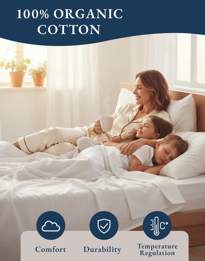 100% Organic Cotton-White