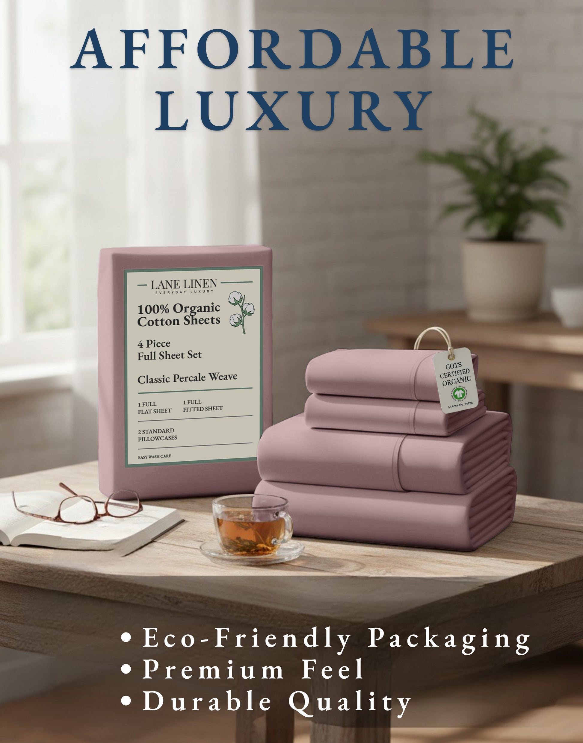 100% Organic Cotton-Lilac