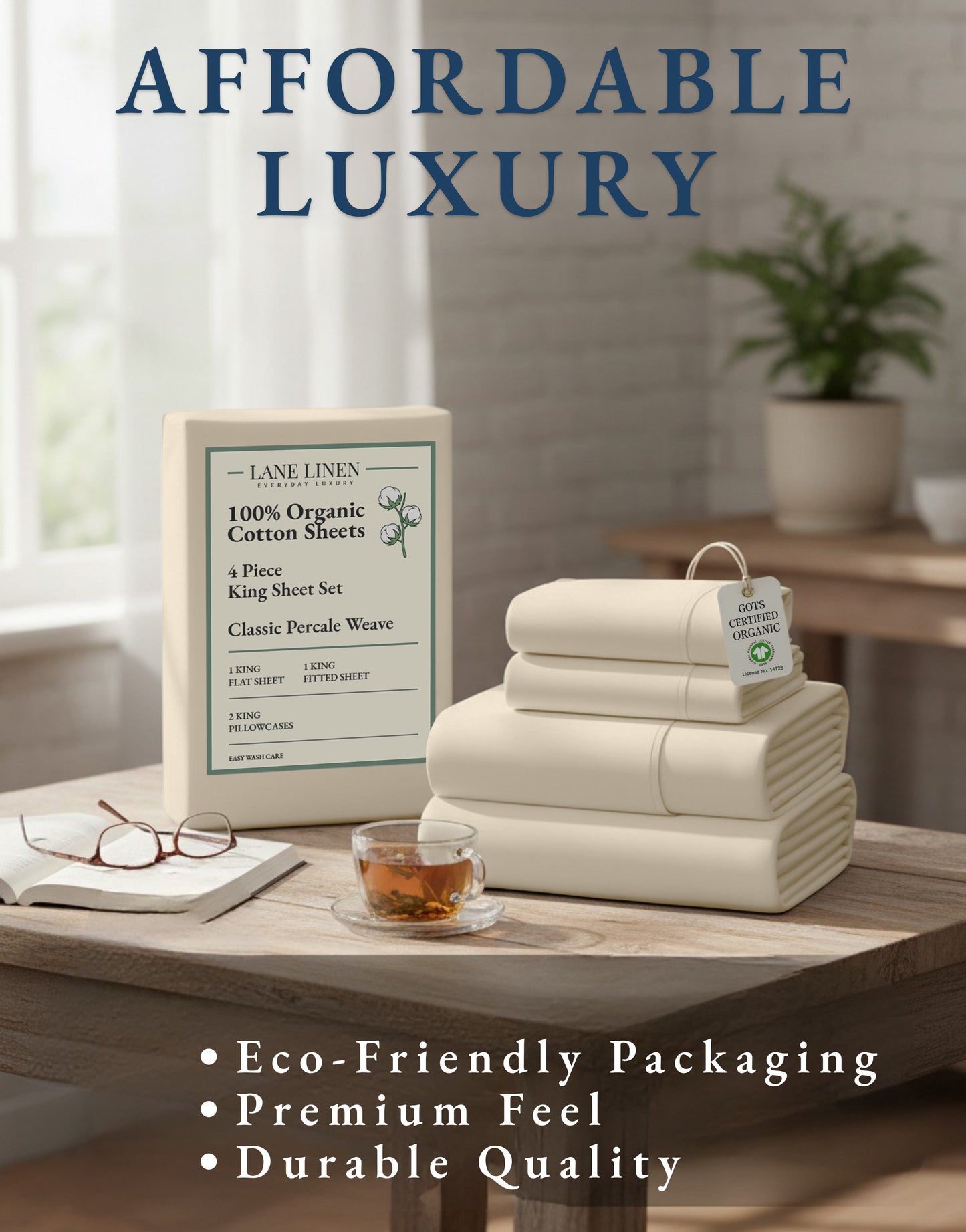 100% Organic Cotton-Natural