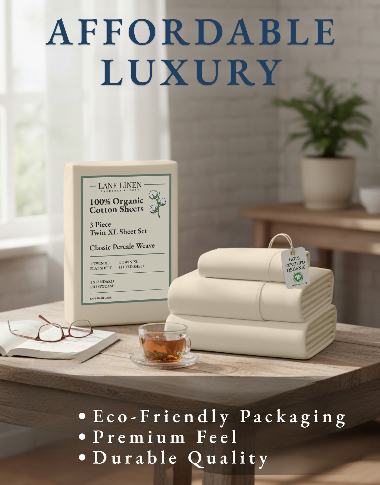 100% Organic Cotton-Natural