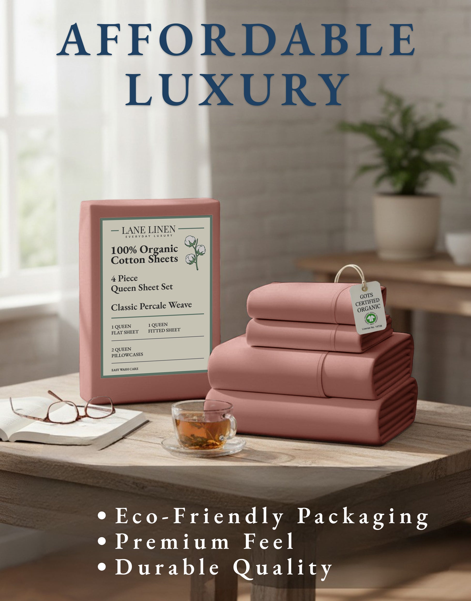 100% Organic Cotton-Rose-Dawn