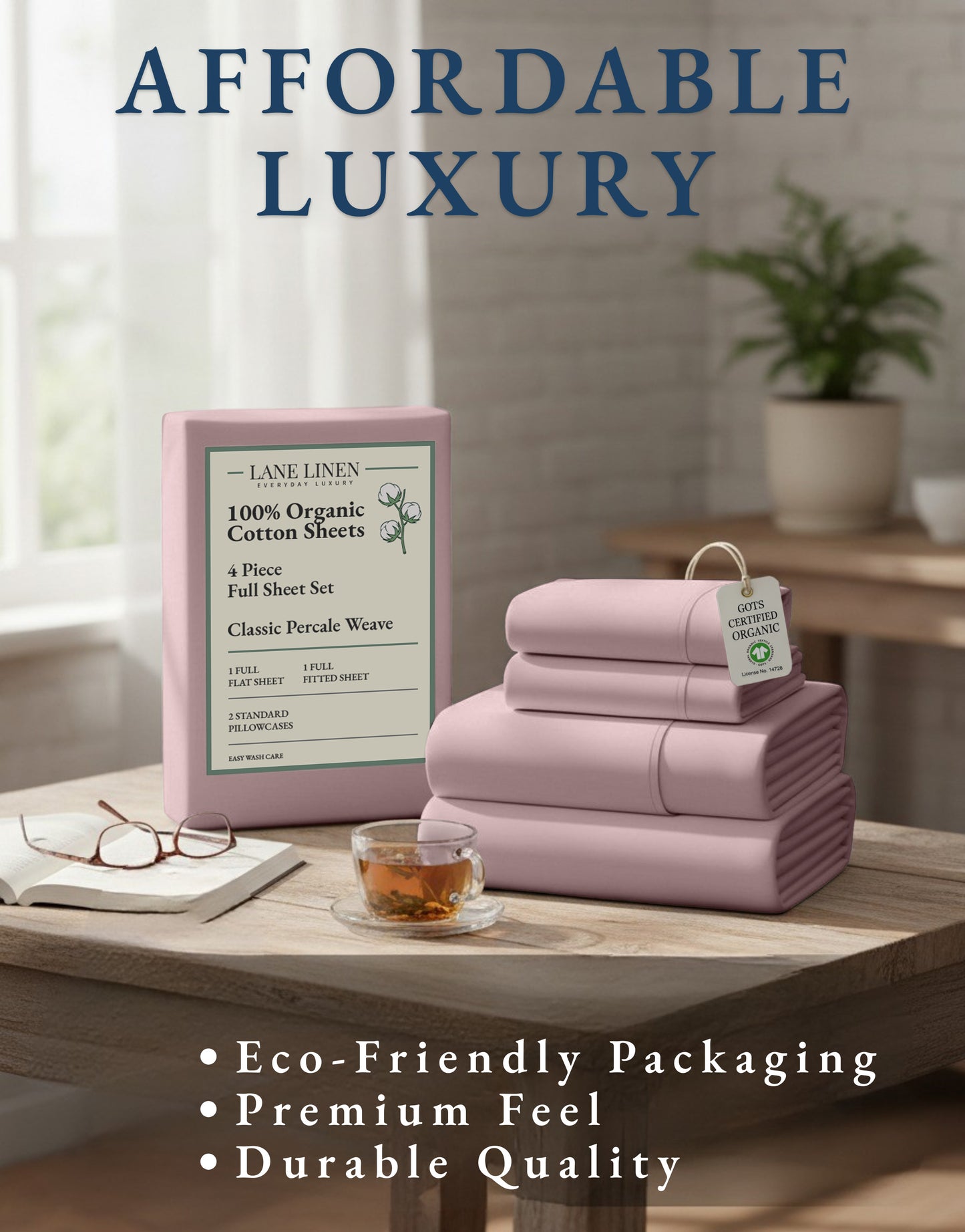 100% Organic Cotton-Sepia-Rose