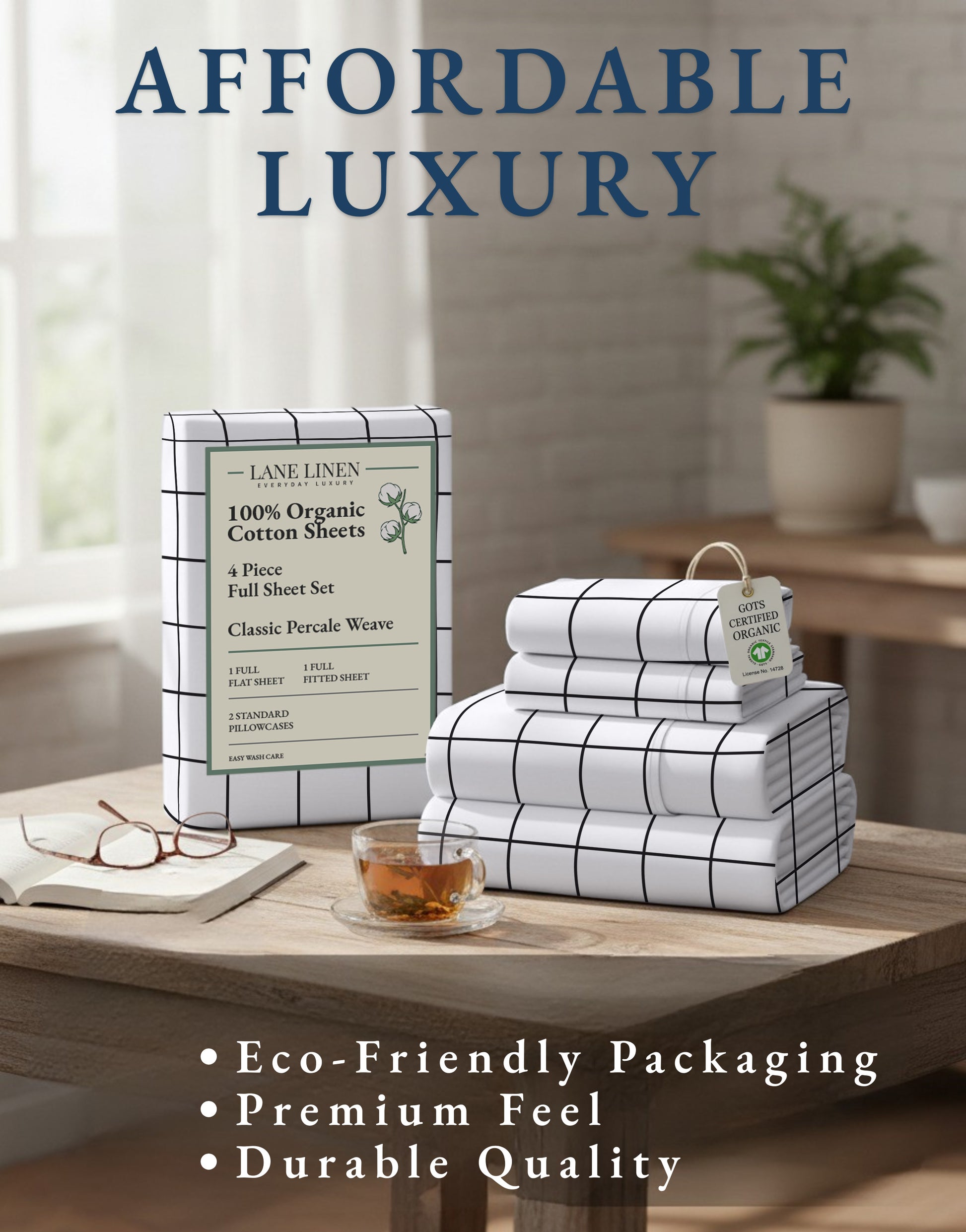 100% Organic Cotton-Windowpane