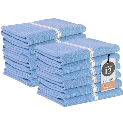 Herringbone Kitchen Towel Set cp-gallery: color=Indigo Chambray; size=12 Piece Set
