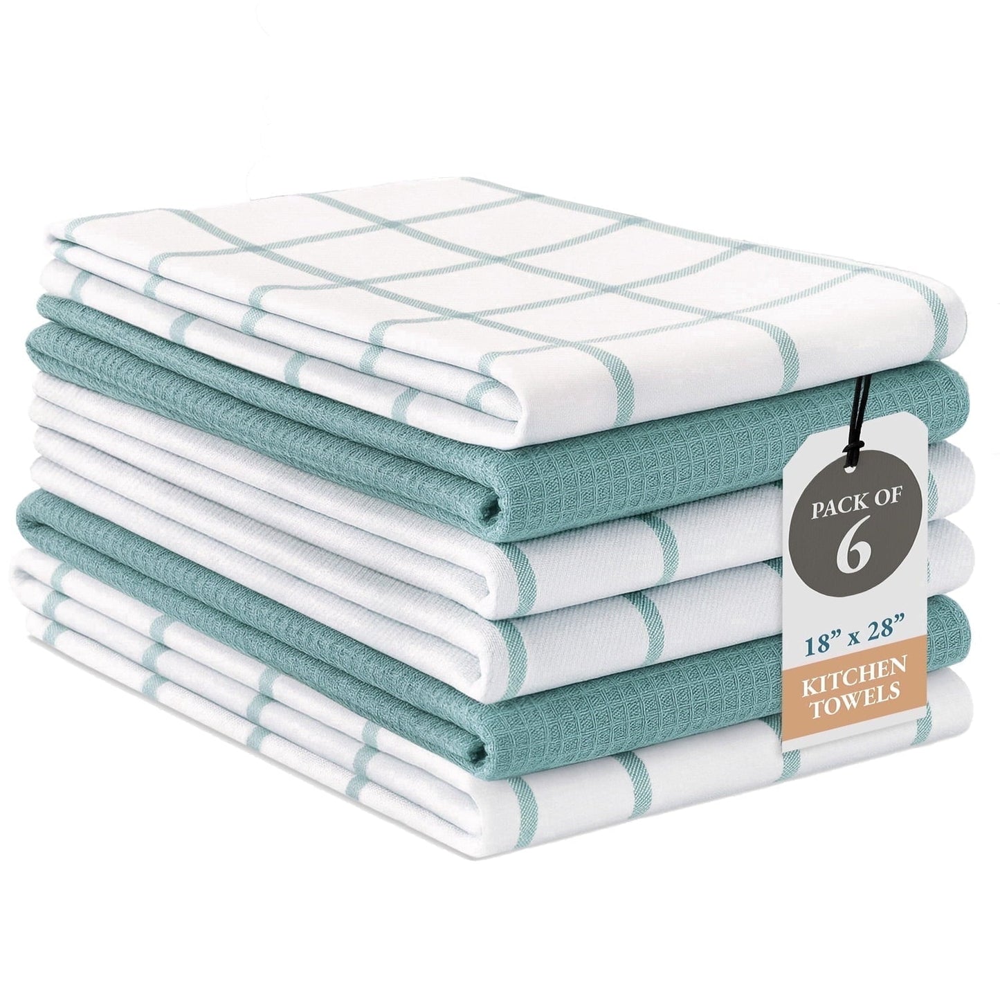 Multi-Weave Kitchen Towel Set cp-gallery: color=Aqua; size=6 Piece Set