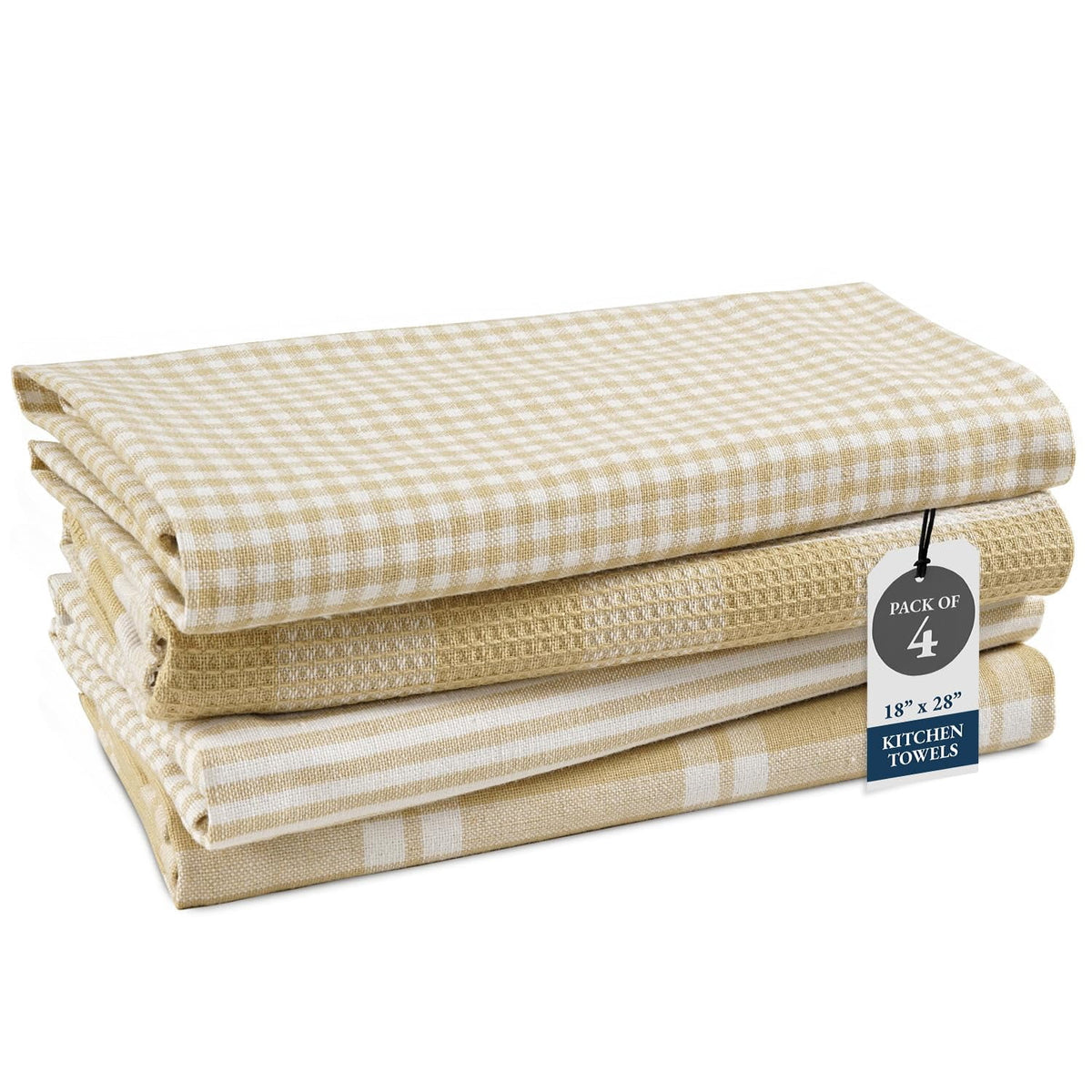 4 Piece Multiweave Kitchen Towel Set - Beige