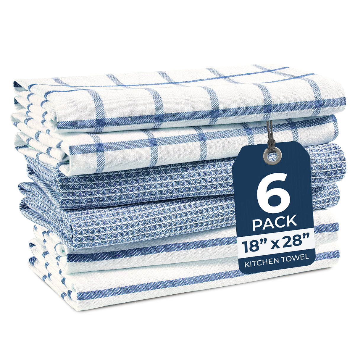 6 Piece Multiweave Kitchen Towel Set - Indigo
