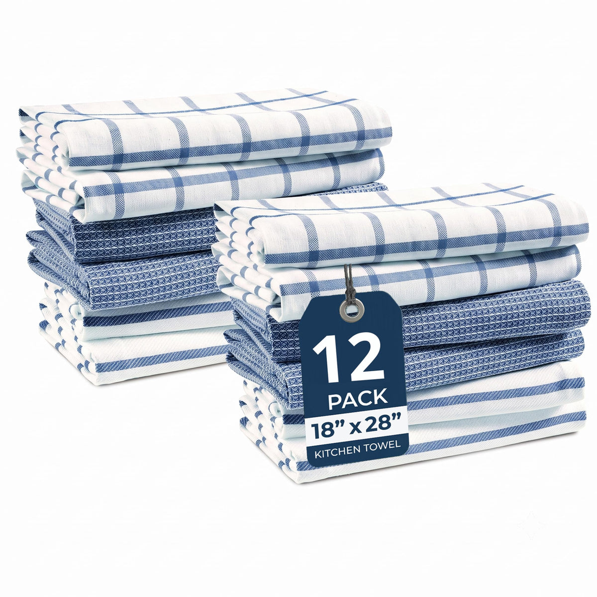 12 Piece Multiweave Kitchen Towel Set - Indigo