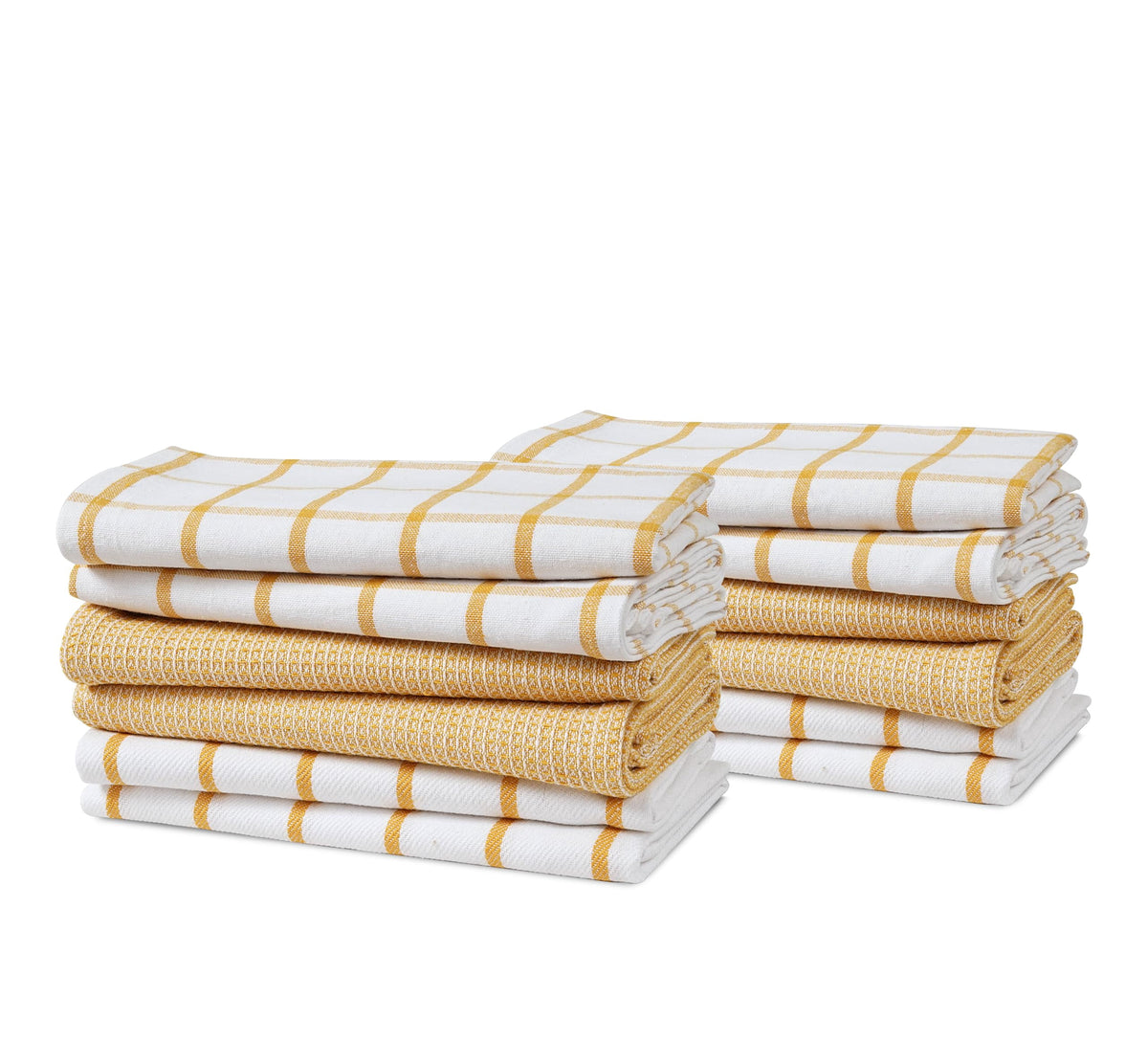 12 Piece Multiweave Kitchen Towel Set - Yellow
