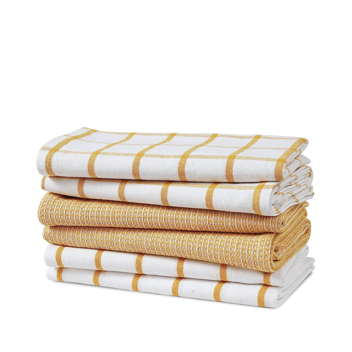 6 Piece Multiweave Kitchen Towel Set - Yellow