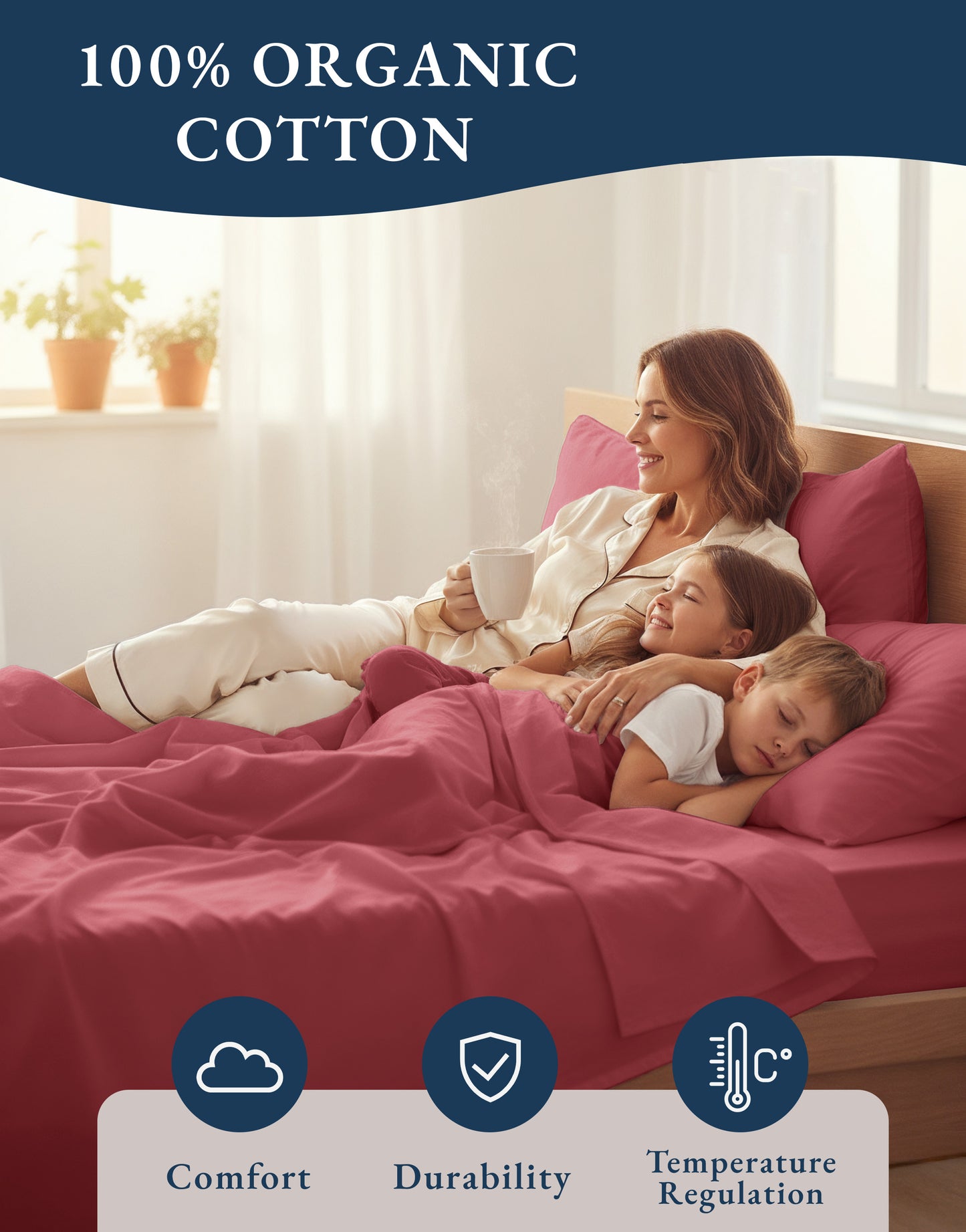 100% Organic Cotton-Mineral-Red