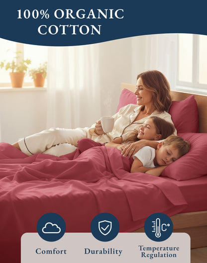 100% Organic Cotton-Mineral-Red
