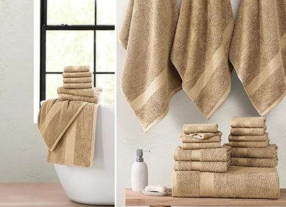 24 Piece 100% Cotton Towel Set