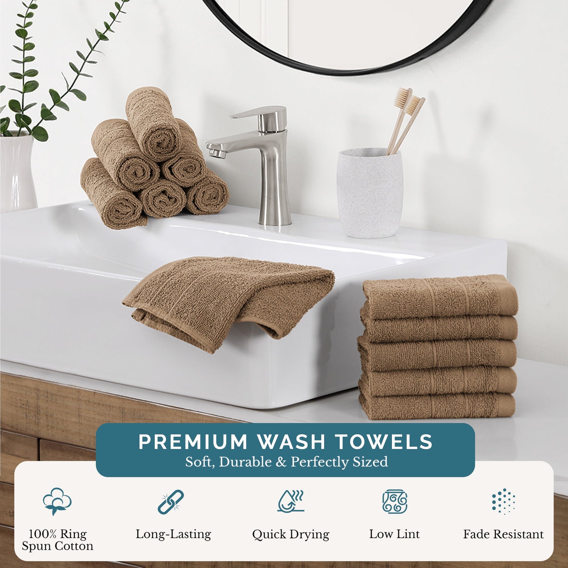 12-Piece Cotton Washcloths Set