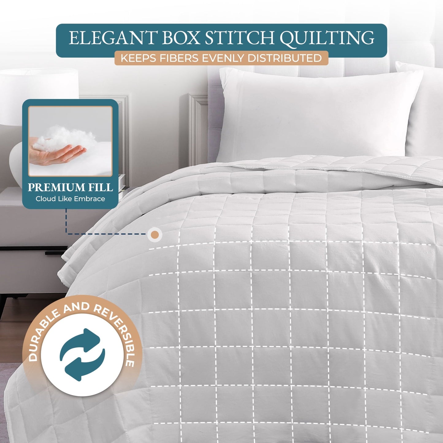 Quilted Bed Blanket cp-gallery: color=White